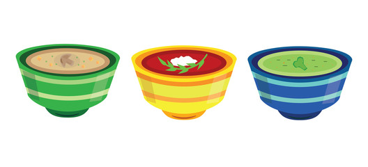 Food cream soup . Vector illustration
