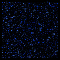 Blue Stars Confetti, Minimal Sparkling Vector Background. Premium Christmas Magic Glitter, Lights. Falling Blue Stars Confetti for Ads, Posters, Gift Cards Pattern. New Year Festival Garland Firework