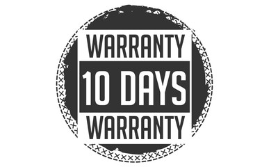 10 days warranty icon vintage rubber stamp guarantee