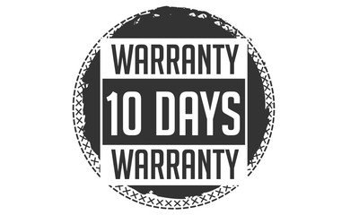 Fototapeta premium 10 days warranty icon vintage rubber stamp guarantee