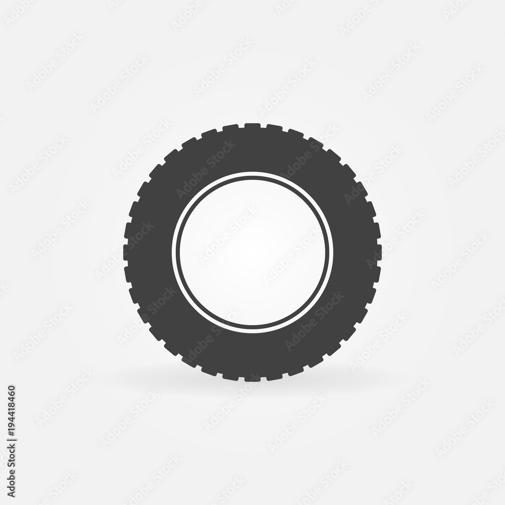 Wall mural Tire vector simple icon. Car tyre sign