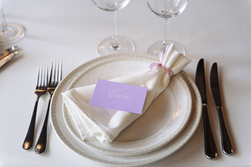 Wedding table decoration. close-up