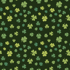 Shamrock seamless pattern. Vector Patricks Day background