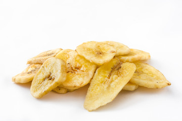Banana chips isolated on white background