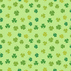St Patrick's Day shamrock seamless pattern - vector background
