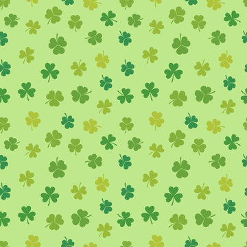 St Patrick's Day shamrock seamless pattern - vector background