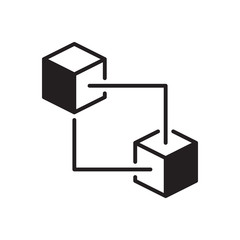 Block chain technology vector icon. Cryptocurrency sign 