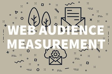 Conceptual business illustration with the words web audience measurement