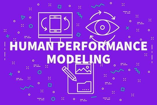 Conceptual business illustration with the words human performance modeling