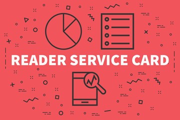 Conceptual business illustration with the words reader service card