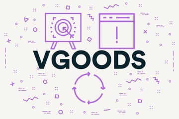 Conceptual business illustration with the words vgoods