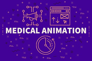 Conceptual business illustration with the words medical animation