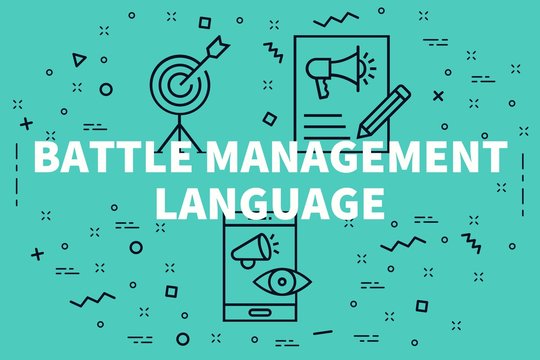 Conceptual business illustration with the words battle management language