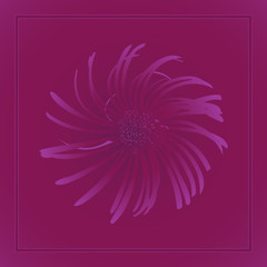 Decrative floral painting on purple background 