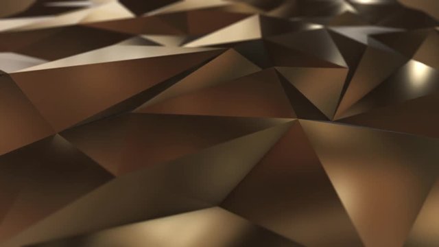 Gold abstract low poly triangle field