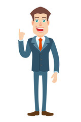 Obraz premium Businessman pointing up