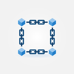 Blockchain blue vector modern icon or element