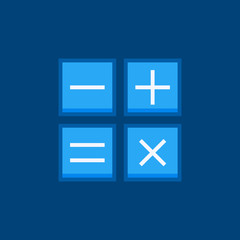 Math flat icon - vector mathematics blue symbol