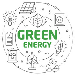 Lines illustration green energy