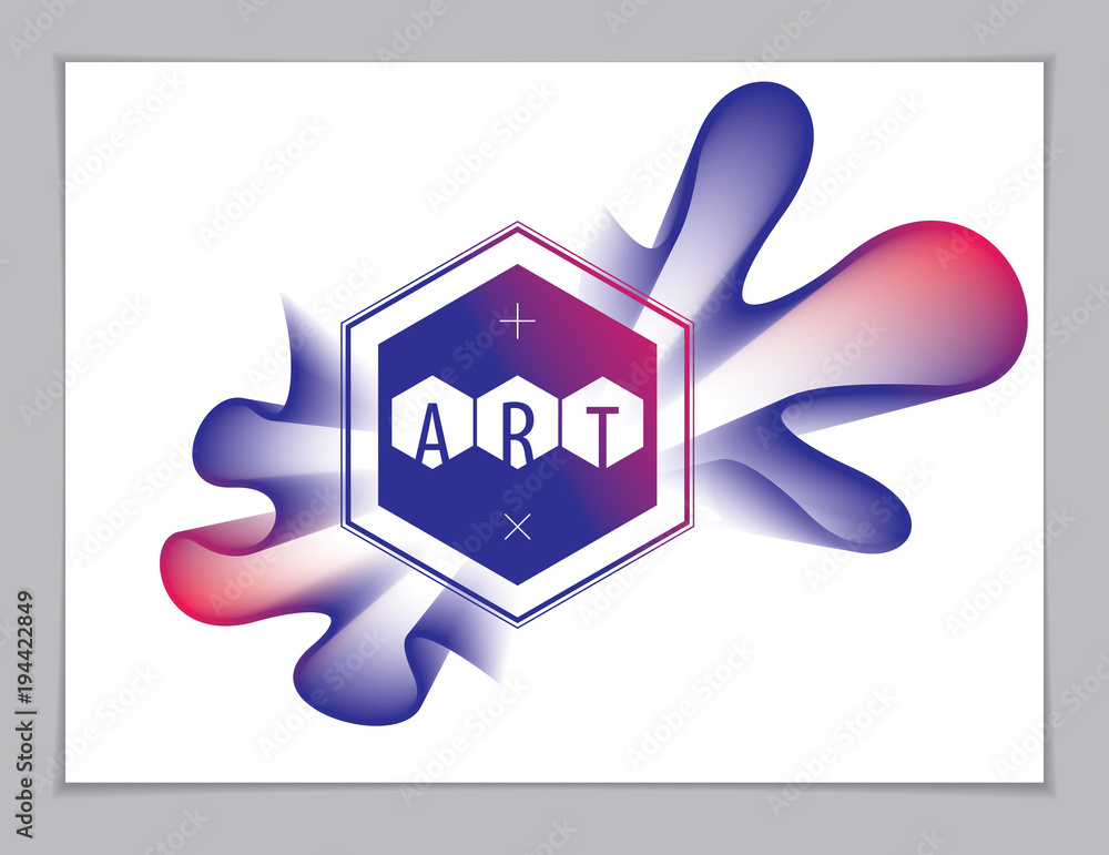 Poster vector of modern abstract shape, 3d flower shape gradient. 3d flower shape, vector abstract art. per