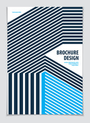 Minimalistic brochure design. Vector geometric pattern abstract background. Design template for flyer, booklet, greeting card, invitation and advertising. A4 print format.