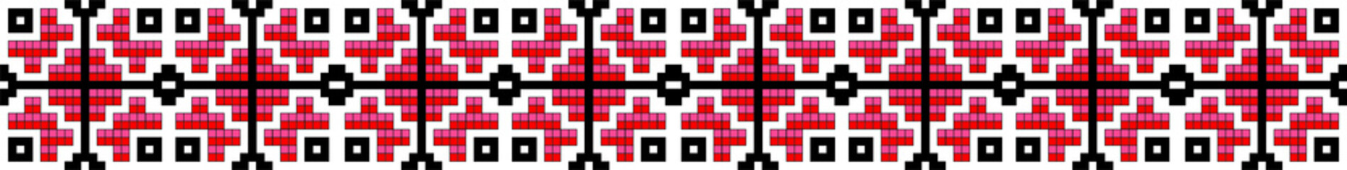 Fototapeta premium Traditional Romanian folk art knitted embroidery pattern