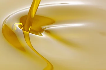 Fototapete Rund Olivenöl gießen © Vidady