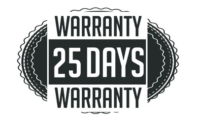 Obraz premium 25 days warranty icon vintage rubber stamp guarantee