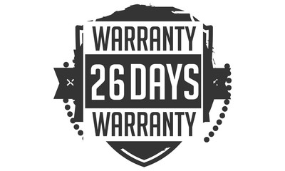 26 days warranty icon vintage rubber stamp guarantee
