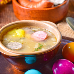 easter decoration with polish easter soup