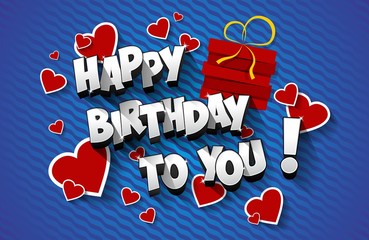 Happy Birthday Greeting Card On Background vector Illustration