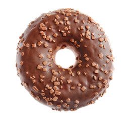 Delicious donut on white background