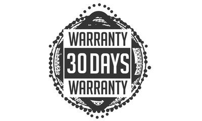 30 days warranty icon vintage rubber stamp guarantee