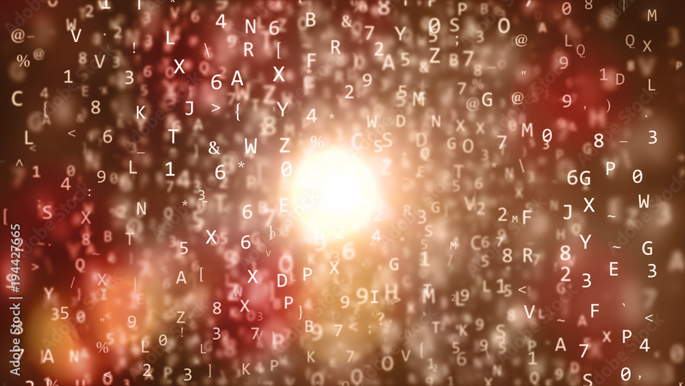 Poster shining cube with text structures