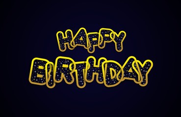 Happy Birthday Greeting Card On Background vector Illustration