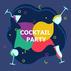 Flyer for night cocktail party