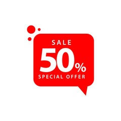 50% Sale Special Offer Vector Template Design