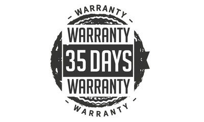 35 days warranty icon vintage rubber stamp guarantee