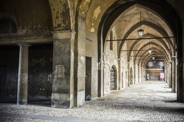 Fototapeta premium Ancient arches, Citadella,Citta Alta of Bergamo,Lombardy,Italy.