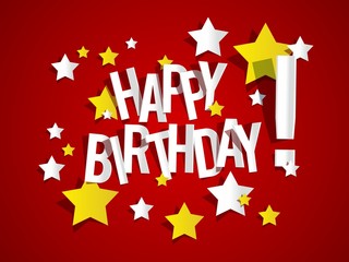 Happy Birthday Greeting Card On Background vector Illustration