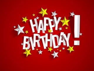 Happy Birthday Greeting Card On Background vector Illustration