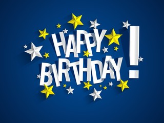 Happy Birthday Greeting Card On Background vector Illustration