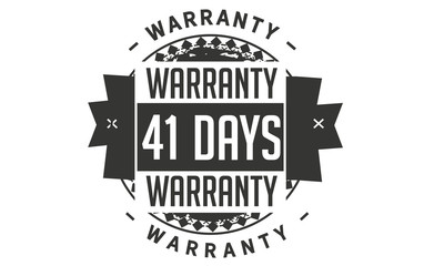 41 days warranty icon vintage rubber stamp guarantee