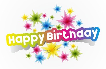 Happy Birthday Greeting Card On Background vector Illustration