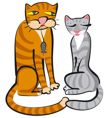 cats lovers on the roof