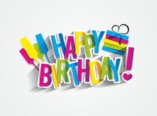 Happy Birthday Greeting Card On Background vector Illustration