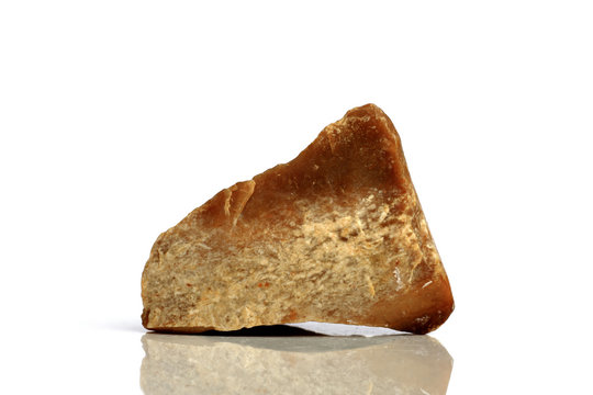 Fototapeta Set Rock stone with names, isolated on a white background with shadow,  beautiful lighting, reflections. Silicon, Si.