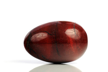 Set Rock stone with names, isolated on a white background with shadow,  beautiful lighting, reflections. Red Jasper.