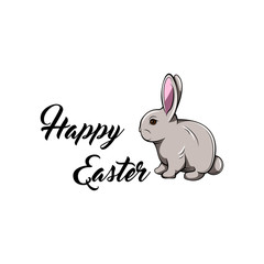 Happy Easter Bunny. Vector illustration for Easter greeting card.