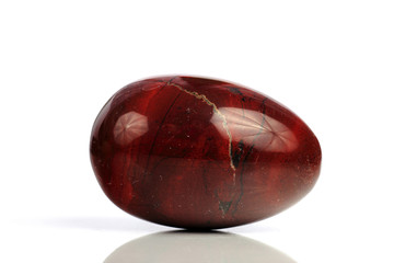 Set Rock stone with names, isolated on a white background with shadow,  beautiful lighting, reflections. Red Jasper.